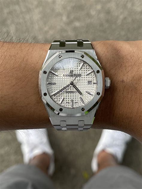 ap white dial|audemars piguet white dial.